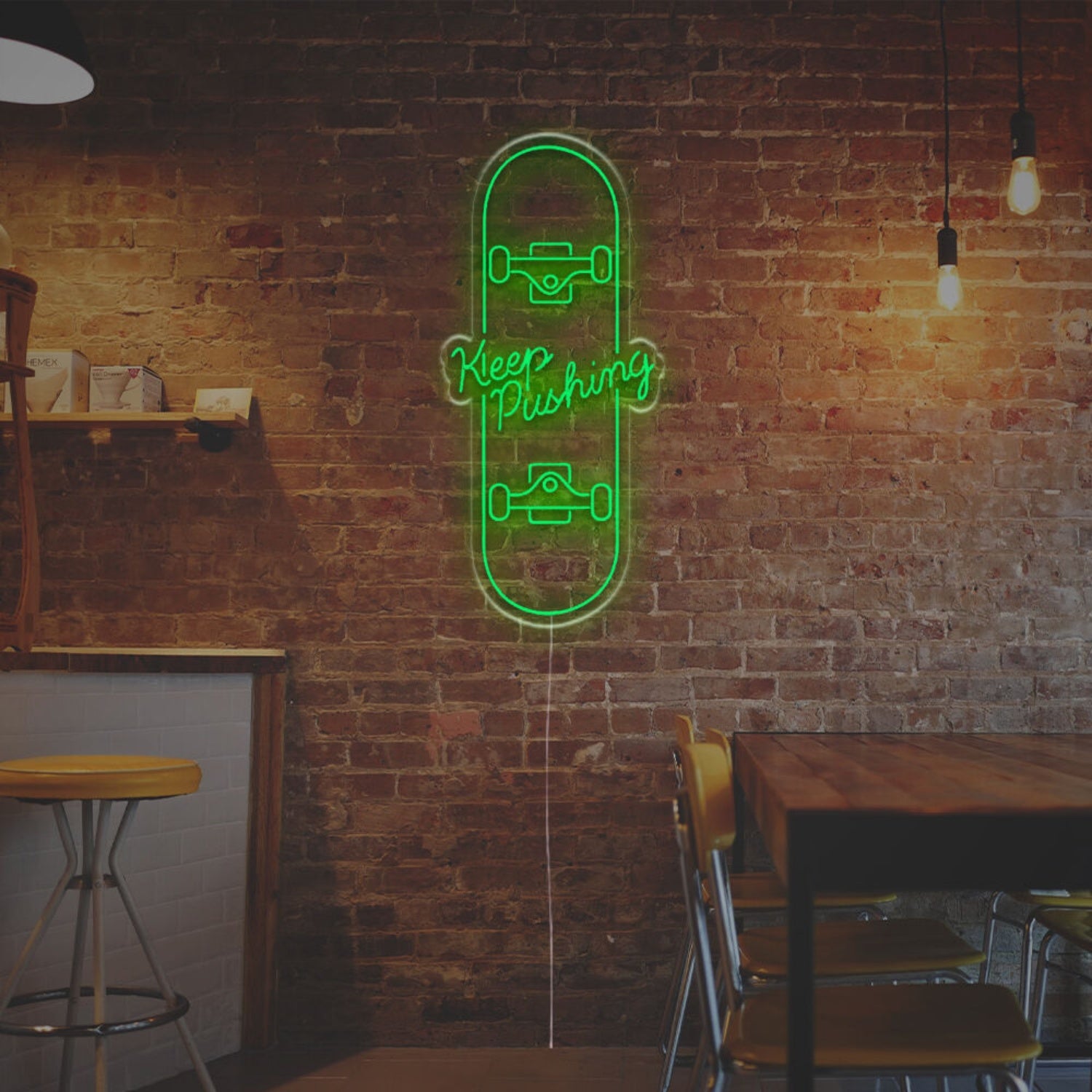 Keep Pushing With Skateboard Led Neon Sign | Shineneon