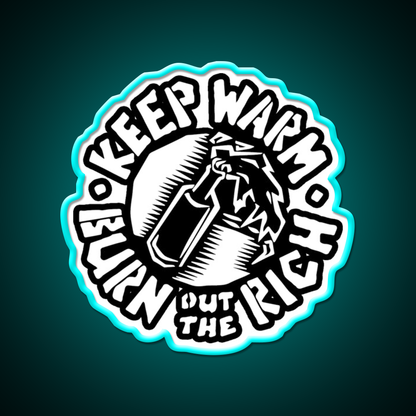 Keep Warm Molotov Cocktail Bar Decor Led Neon Sign Rgb Color - Size and dimension reference