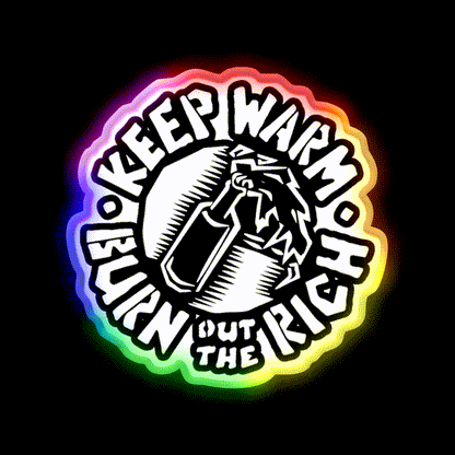 Keep Warm Molotov Cocktail Bar Decor Led Neon Sign Rgb Color - LED neon sign close-up detail