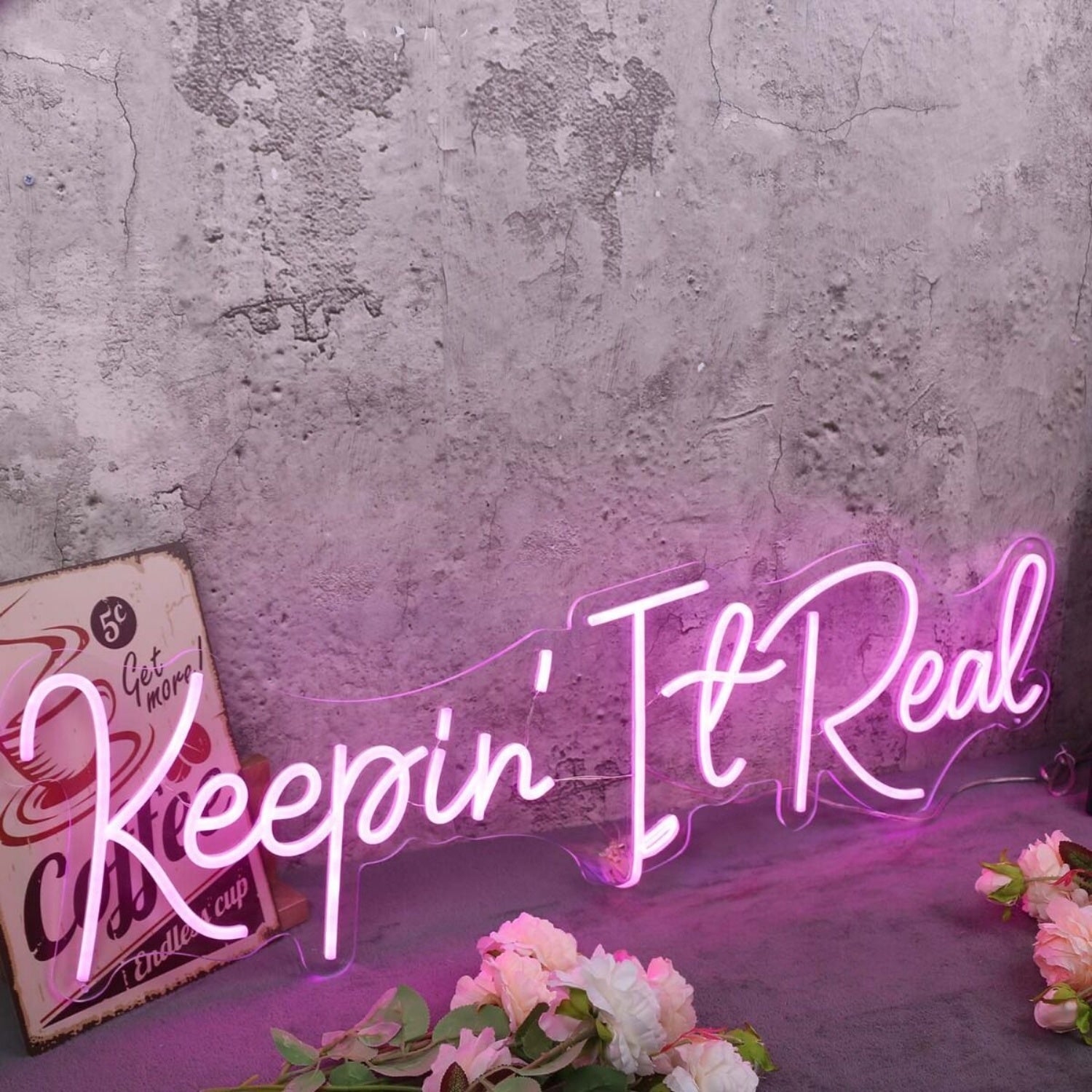Keepin It Real Pink Led Neon Sign - Shineneon