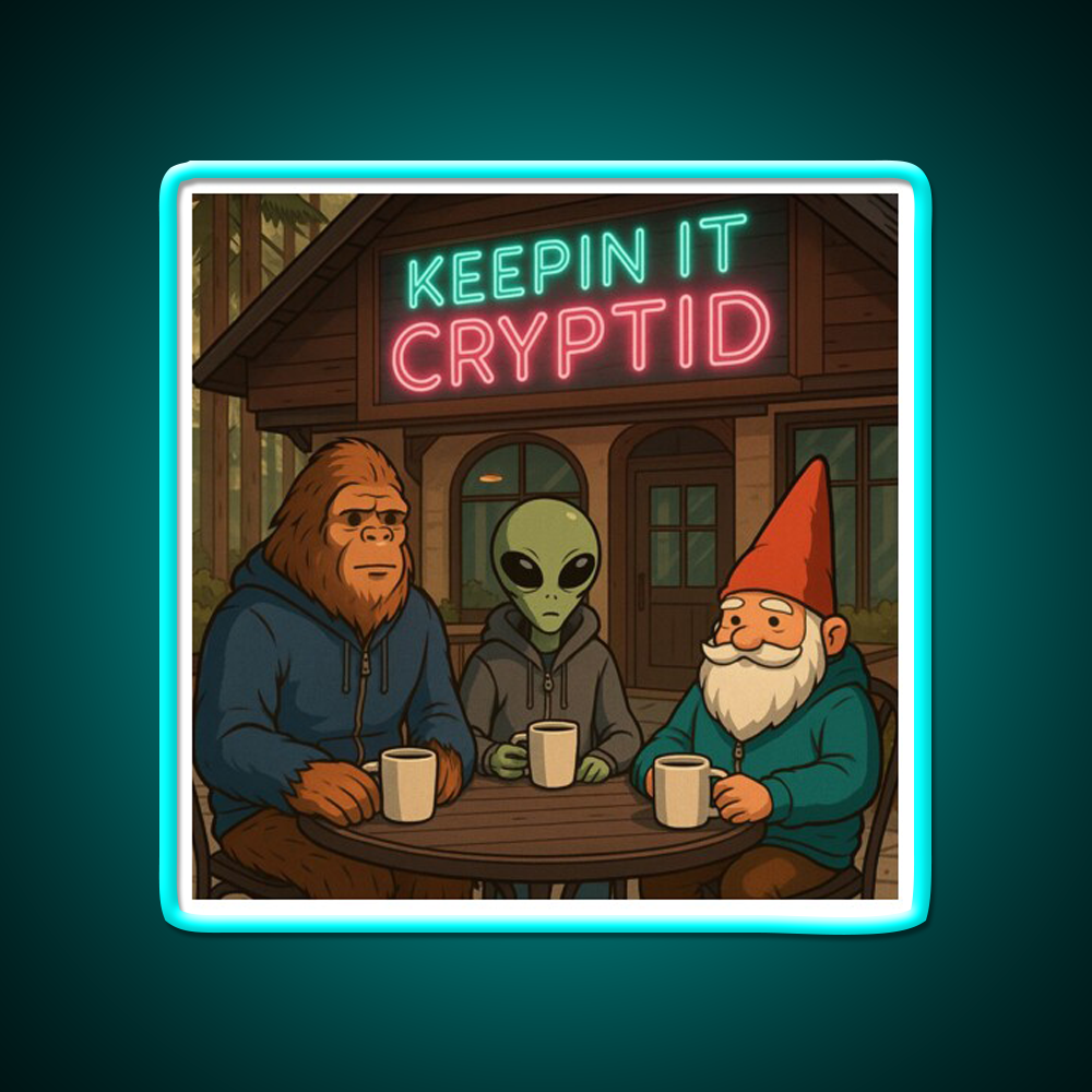 Keeping It Cryptid Cafe Led Neon Sign Espresso Bar Art Rgb Color