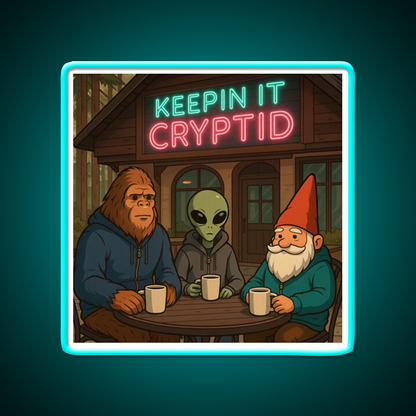 Keeping It Cryptid Cafe Led Neon Sign Espresso Bar Art Rgb Color