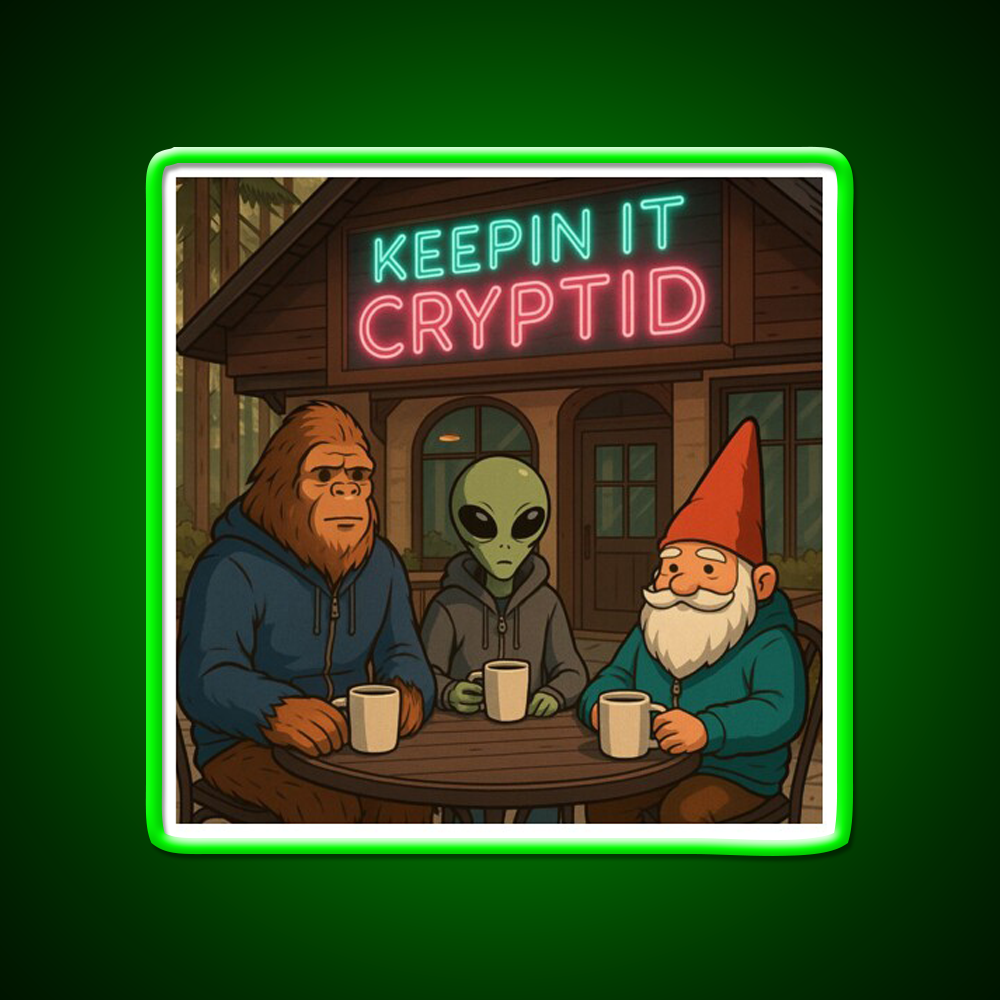 Keeping It Cryptid Cafe Led Neon Sign Espresso Bar Art Rgb Color