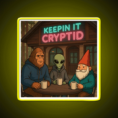Keeping It Cryptid Cafe Led Neon Sign Espresso Bar Art Rgb Color