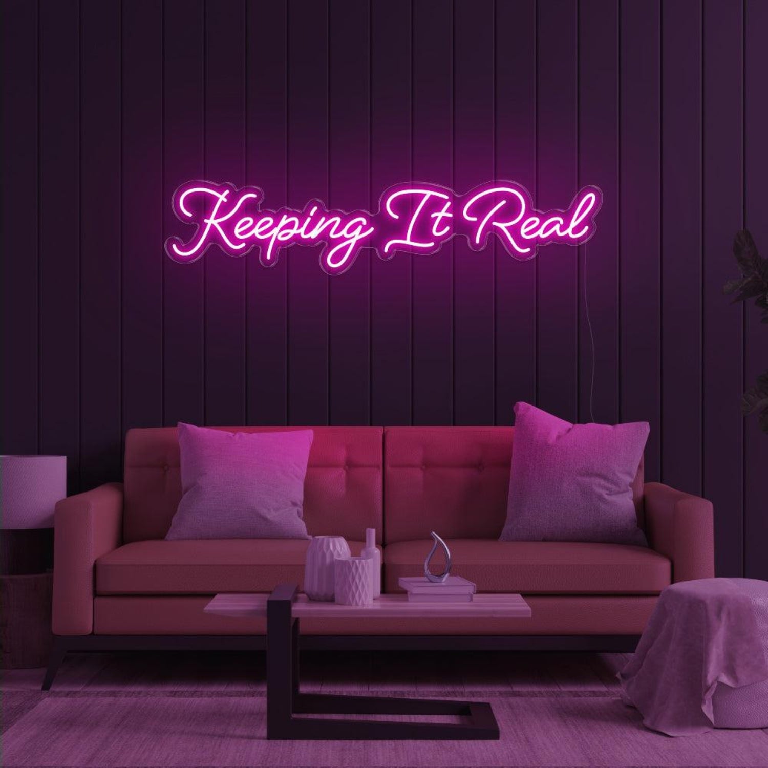 Keeping It Real Pink Handwritten Led Neon Sign For Home Decor | Shineneon