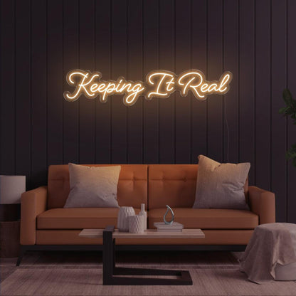 Keeping It Real Pink Handwritten Led Neon Sign For Home Decor | Shineneon