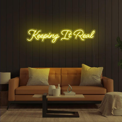 Keeping It Real Pink Handwritten Led Neon Sign For Home Decor | Shineneon
