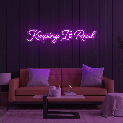 Keeping It Real Pink Handwritten Led Neon Sign For Home Decor | Shineneon