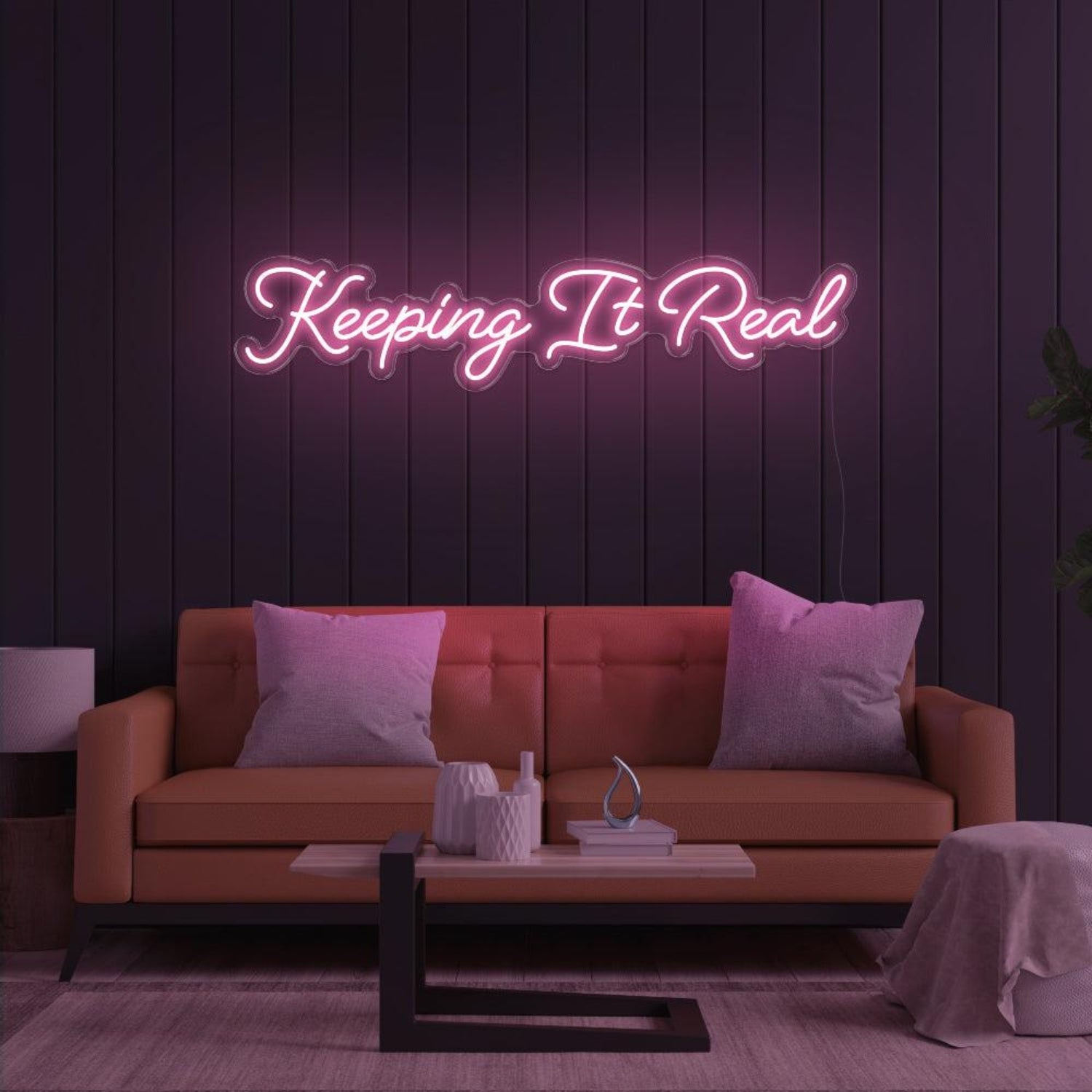 Keeping It Real Pink Handwritten Led Neon Sign For Home Decor | Shineneon