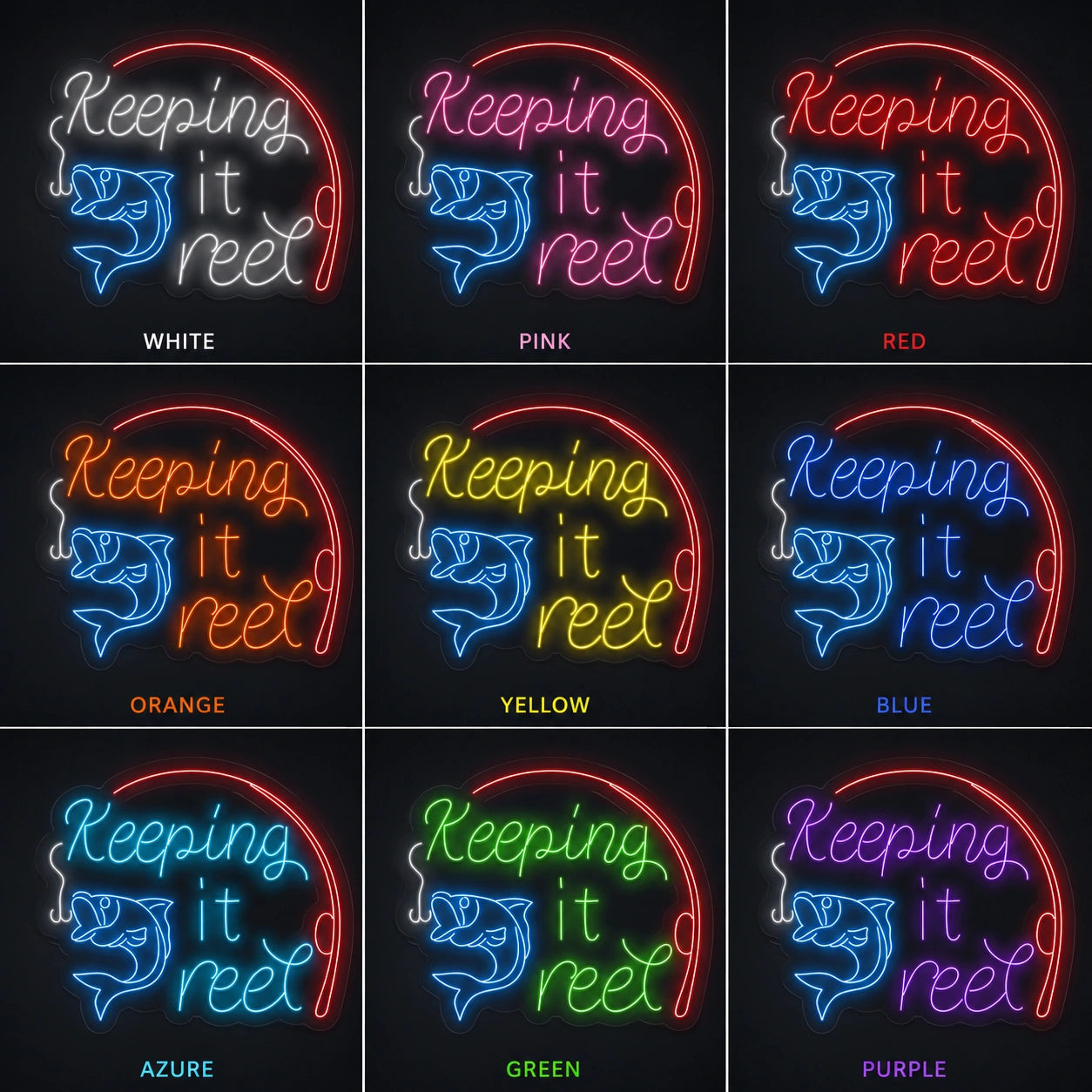 Keeping It Reel Neon Sign LED Neon Sign color grid