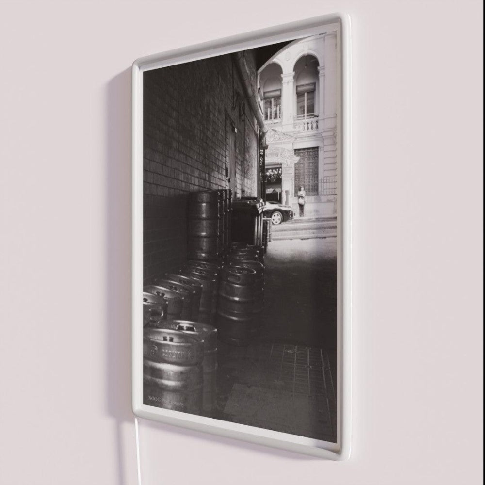 Keg Alley Rgb Led Neon Sign - Neon sign mounted on wall in room