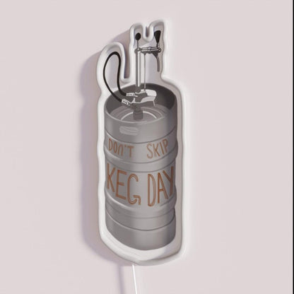 Keg Day Rgb Led Neon Sign - Neon sign mounted on wall in room