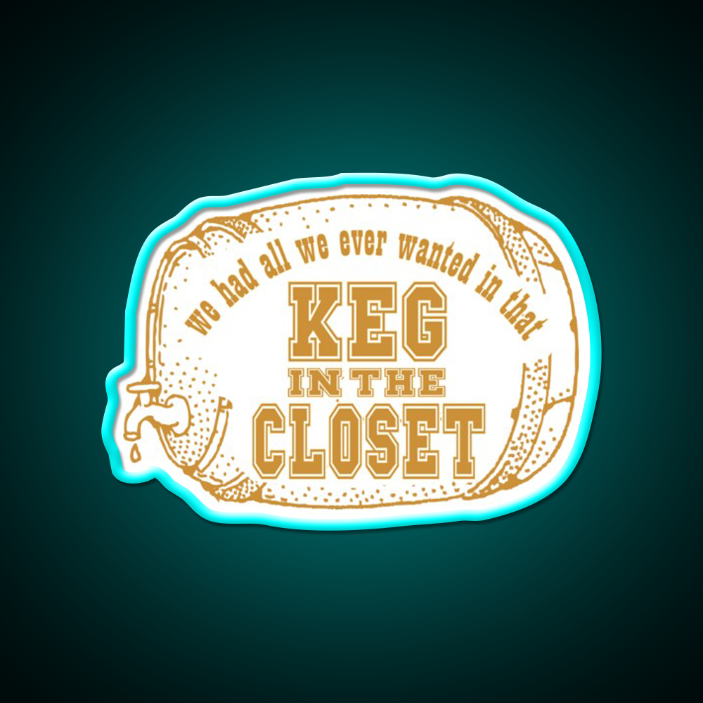 Keg In The Closet Beer Bar Decor Led Neon Sign Rgb Color - Size and dimension reference