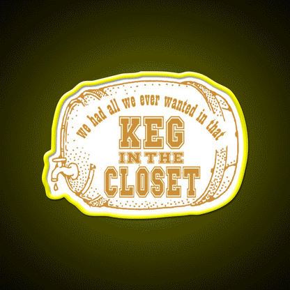 Keg In The Closet Beer Bar Decor Led Neon Sign Rgb Color - Custom LED neon sign front view
