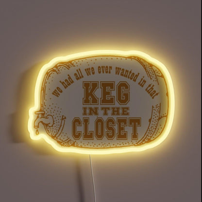 Keg In The Closet Rgb Led Neon Sign - Custom LED neon sign front view