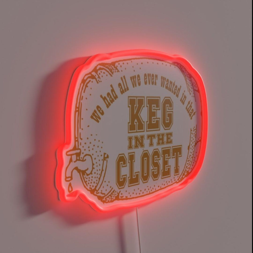 Keg In The Closet Rgb Led Neon Sign - LED neon sign close-up detail