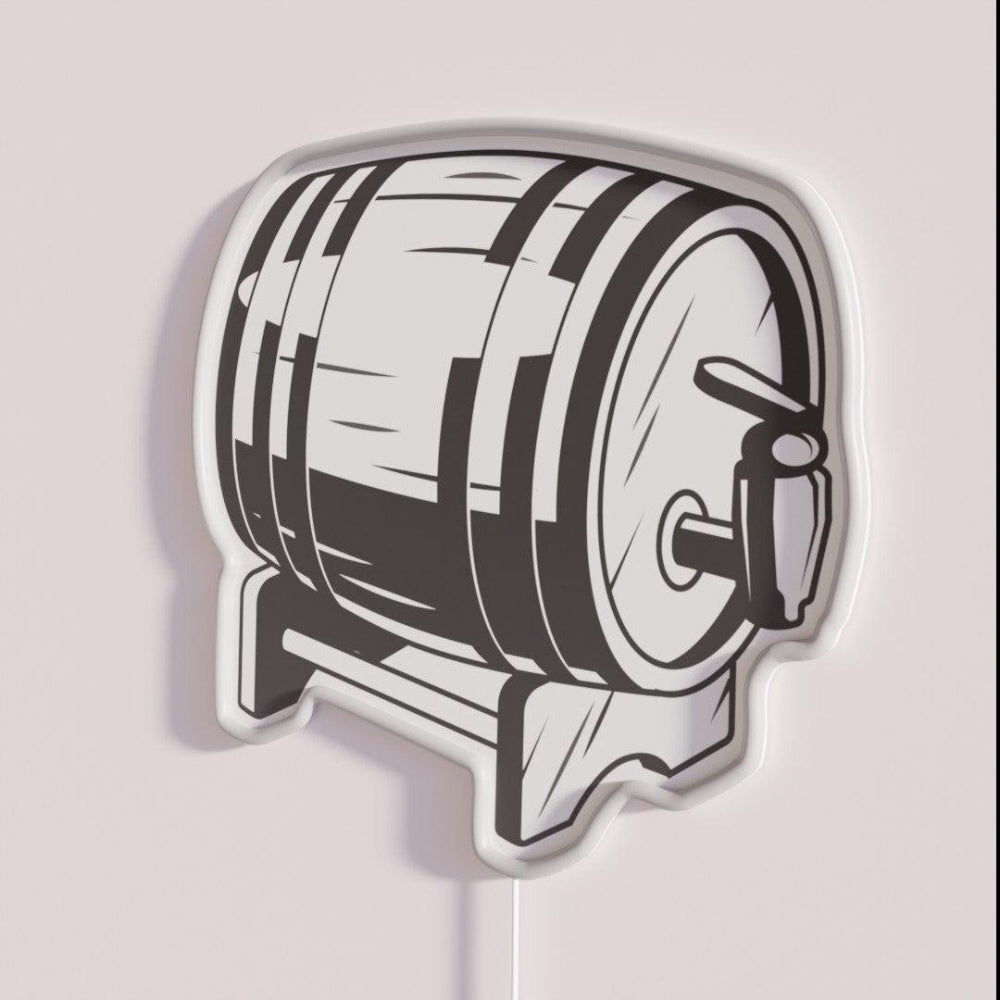 Keg Of Mead Rgb Led Neon Sign - Neon sign mounted on wall in room