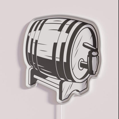 Keg Of Mead Rgb Led Neon Sign - Neon sign mounted on wall in room