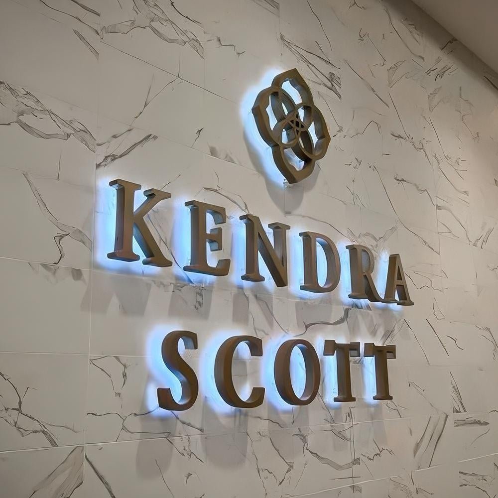 Kendra Scott 3D Backlit Letters Business Metal Led Sign - Shineneon