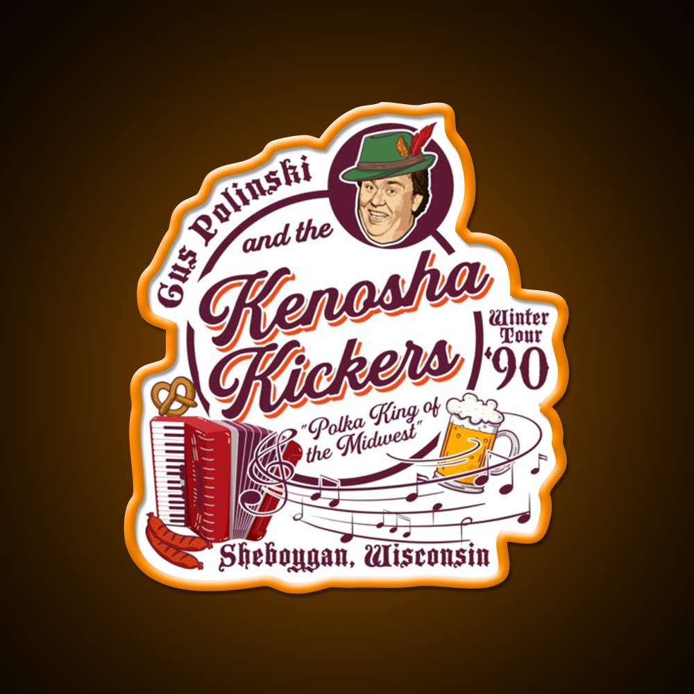 Kenosha Kickers The Polka King Beer Bar Decor Led Neon Sign Rgb Color - LED neon sign view 6