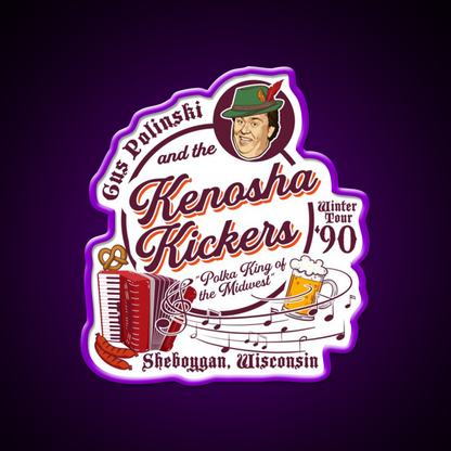 Kenosha Kickers The Polka King Beer Bar Decor Led Neon Sign Rgb Color - LED neon sign view 9