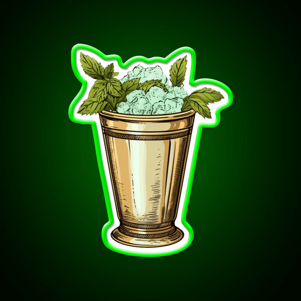 Kentucky Derby Mint Julep Cocktail Bar Decor Led Neon Sign Rgb Color - Shineneon