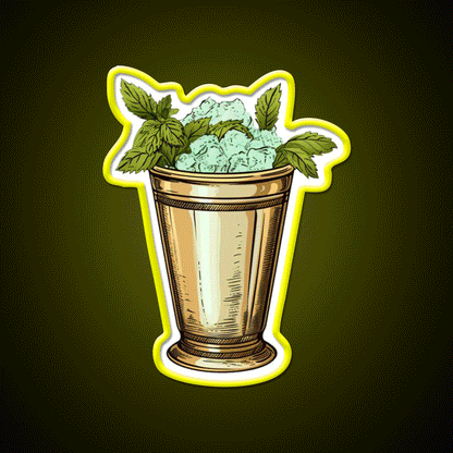 Kentucky Derby Mint Julep Cocktail Bar Decor Led Neon Sign Rgb Color - Custom LED neon sign front view