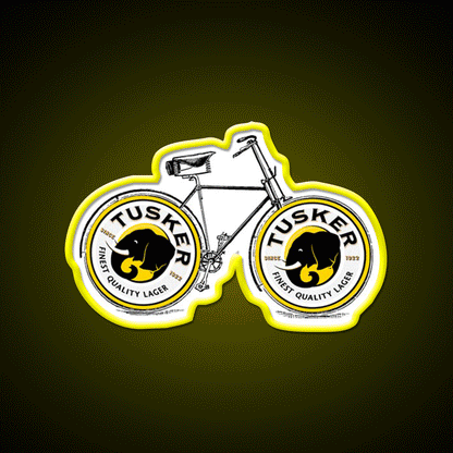 Kenyan Beer Tusker Bike Beer Bar Decor Led Neon Sign Rgb Color - Custom LED neon sign front view