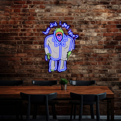 Kermie Got No Clue Where He Is Artwork Neon Signs For Sale - Shineneon