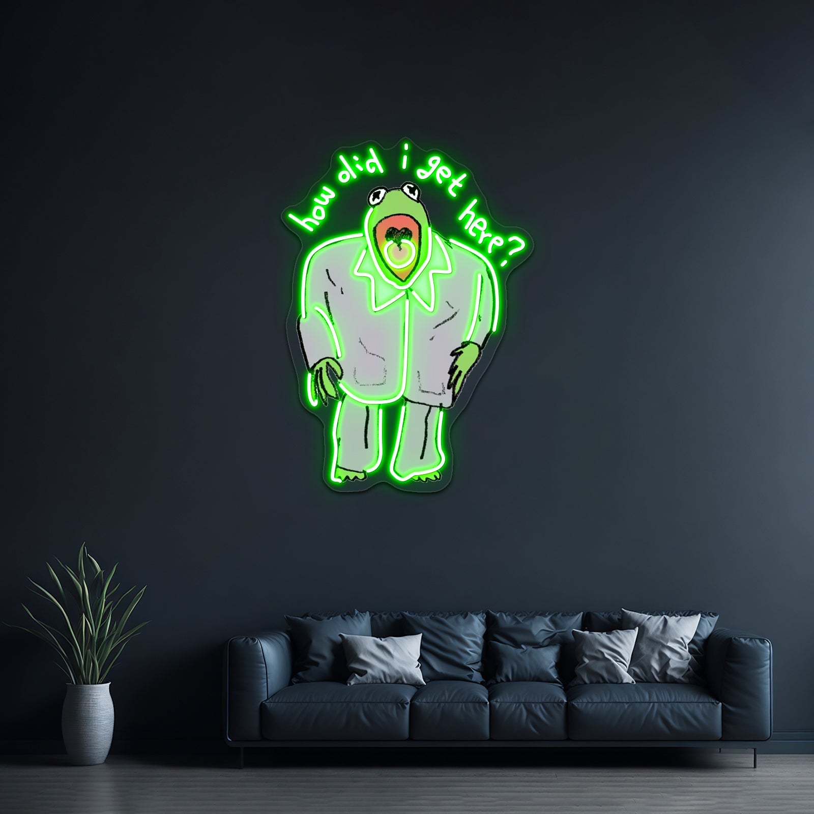 Kermie Got No Clue Where He Is Artwork Neon Signs For Sale - Shineneon