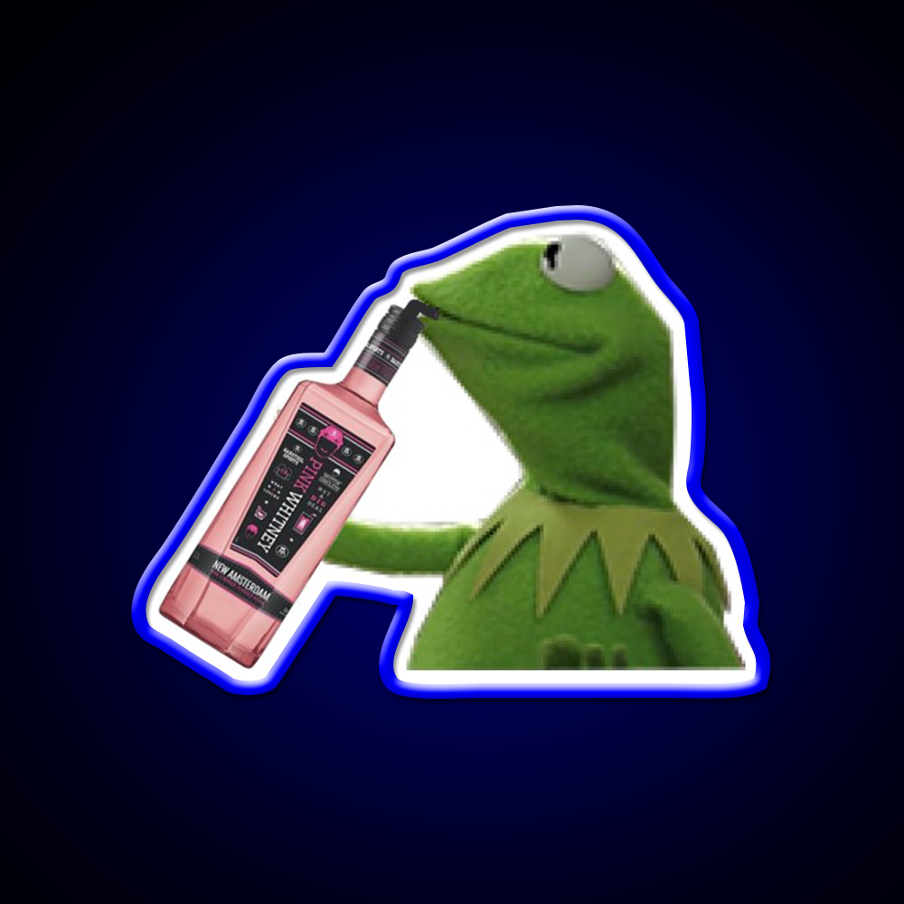 Kermit Sipping Pink Whitney Beer Bar Decor Led Neon Sign Rgb Color - LED neon sign view 5