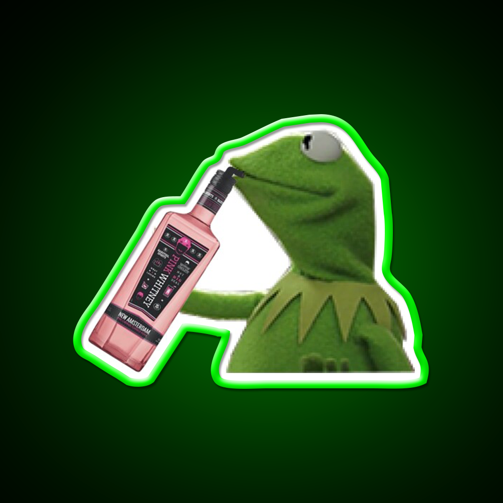 Kermit Sipping Pink Whitney Beer Bar Decor Led Neon Sign Rgb Color - LED neon sign view 8