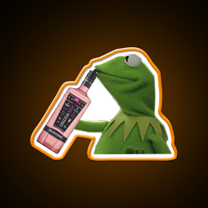 Kermit Sipping Pink Whitney Beer Bar Decor Led Neon Sign Rgb Color - LED neon sign view 6