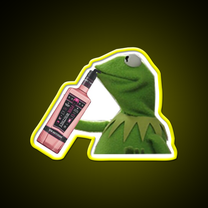 Kermit Sipping Pink Whitney Beer Bar Decor Led Neon Sign Rgb Color - LED neon sign view 7