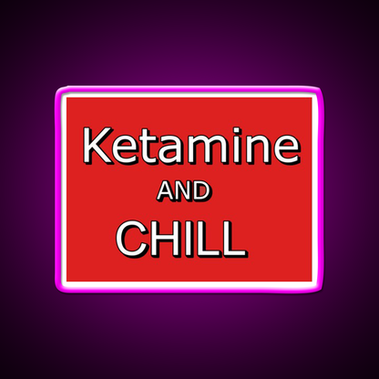 Ketamine And Chill Hemp Inspired Green Leaf Led Neon Sign Rgb Color - Neon sign mounted on wall in room