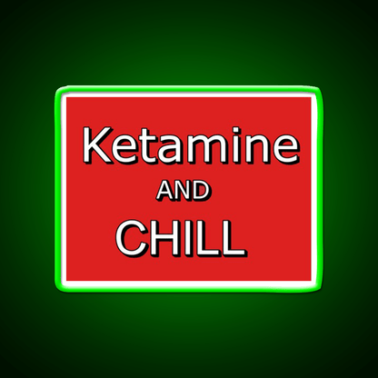 Ketamine And Chill Hemp Inspired Green Leaf Led Neon Sign Rgb Color - Shineneon