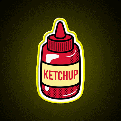 Ketchup Fast Food Led Neon Sign For Burger Place Rgb Color - Custom LED neon sign front view