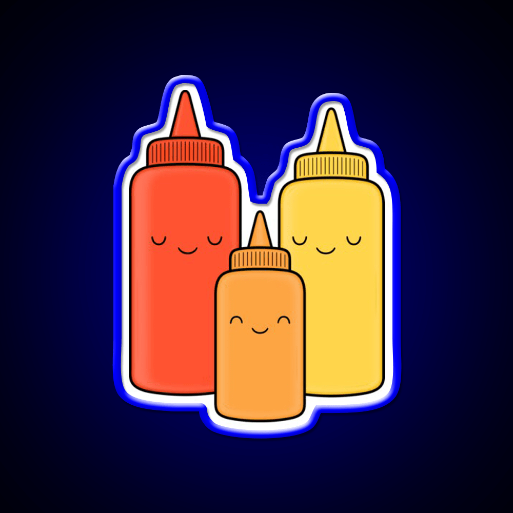 Ketchup Mustard Baby Fast Food Led Neon Sign For Burger Place Rgb Color - Shineneon