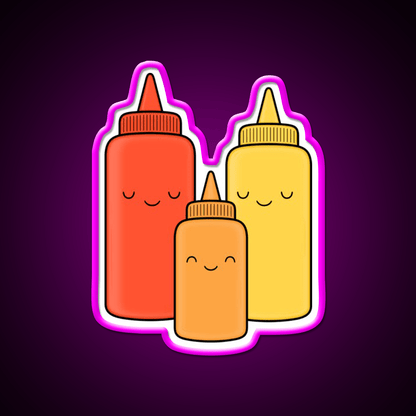 Ketchup Mustard Baby Fast Food Led Neon Sign For Burger Place Rgb Color - Shineneon