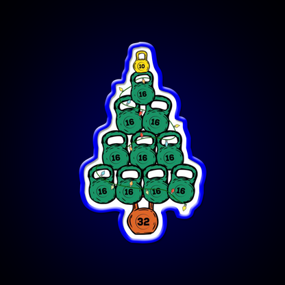 Kettlebell Christmas Tree Gym Fitness Led Neon Sign Rgb Color
