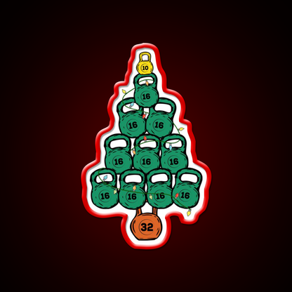 Kettlebell Christmas Tree Gym Fitness Led Neon Sign Rgb Color