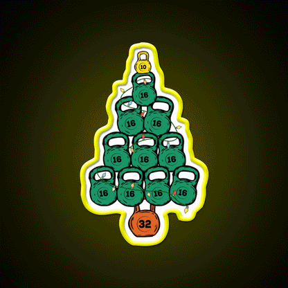 Kettlebell Christmas Tree Gym Fitness Led Neon Sign Rgb Color