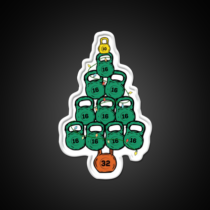 Kettlebell Christmas Tree Gym Fitness Led Neon Sign Rgb Color