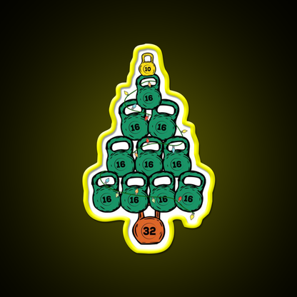 Kettlebell Christmas Tree Gym Fitness Led Neon Sign Rgb Color