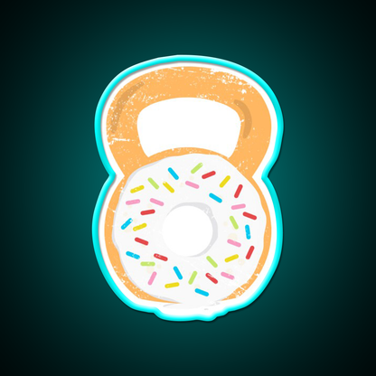 Kettlebell Donut Funny Doughnut Fitness Gym Fitness Led Neon Sign Rgb Color
