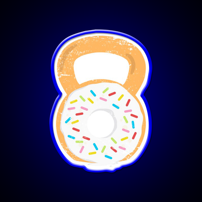 Kettlebell Donut Funny Doughnut Fitness Gym Fitness Led Neon Sign Rgb Color