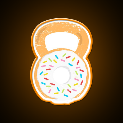 Kettlebell Donut Funny Doughnut Fitness Gym Fitness Led Neon Sign Rgb Color