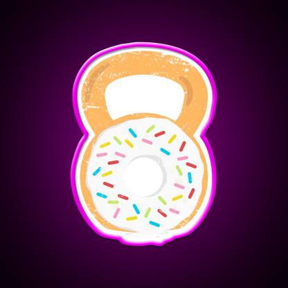 Kettlebell Donut Funny Doughnut Fitness Gym Fitness Led Neon Sign Rgb Color