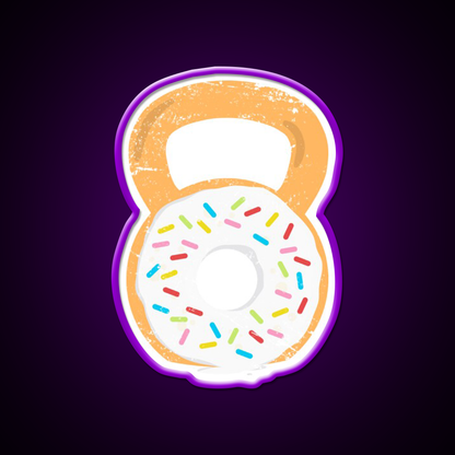 Kettlebell Donut Funny Doughnut Fitness Gym Fitness Led Neon Sign Rgb Color
