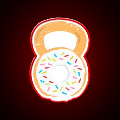 Kettlebell Donut Funny Doughnut Fitness Gym Fitness Led Neon Sign Rgb Color
